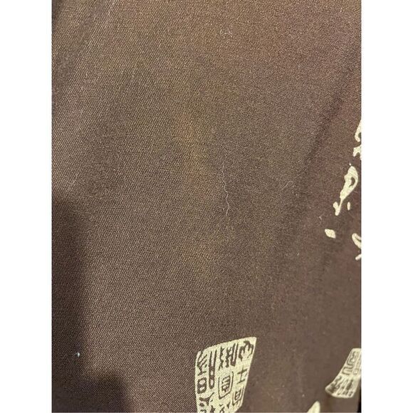 Soft Surroundings Vintage 90’s Brown Asian Print Long Sleeve Button Front Tunic - Picture 10 of 15